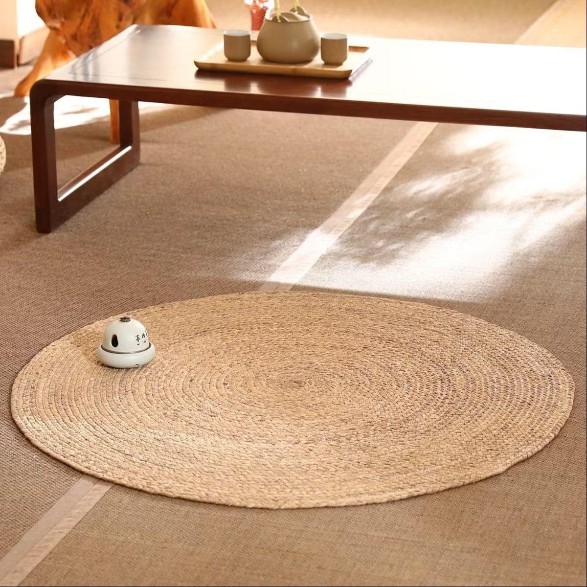 Alfombra Trenzada Yute Tejida Natural Bohemio Decorativa Jhn-5