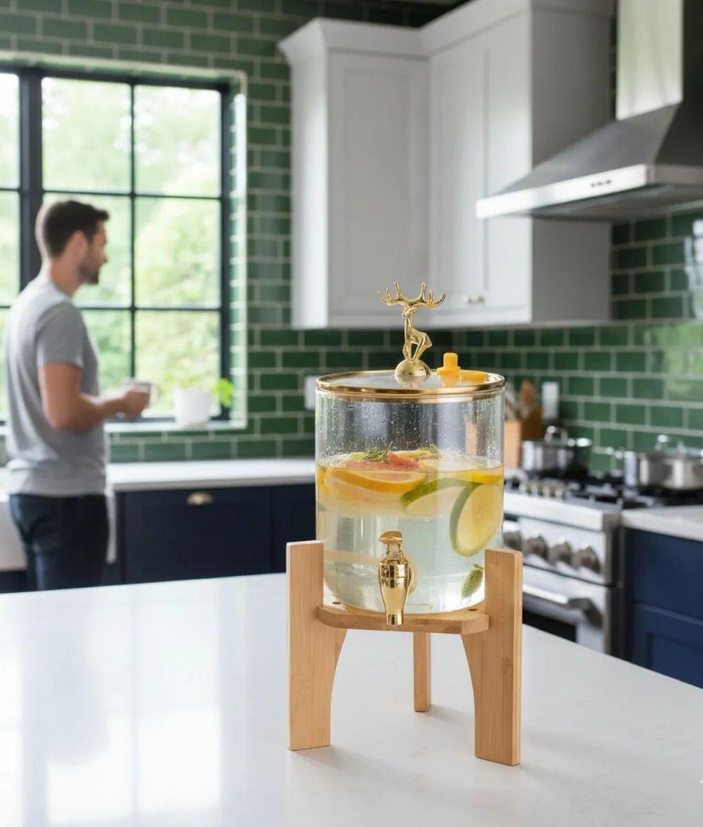 Dispensador Bebidas Grifo Decorativo Soporte Elevado Jhn-3