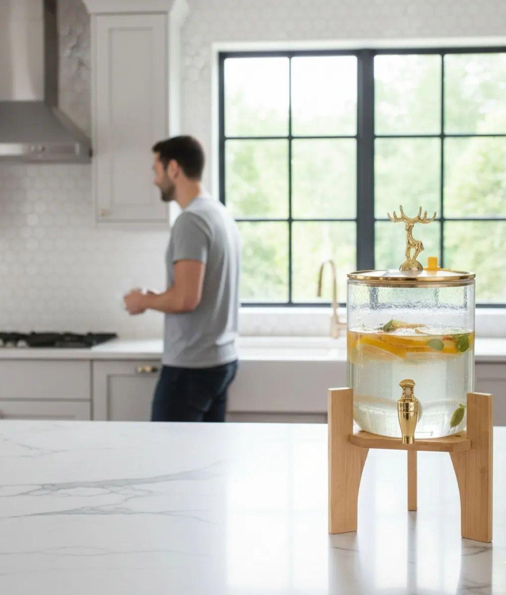 Dispensador Bebidas Grifo Decorativo Soporte Elevado Jhn-4