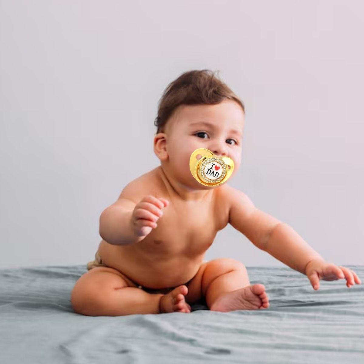 SET 2 CHUPETES CON SUJETADOR BRILLOS ELEGANTE BEBE LAU-6