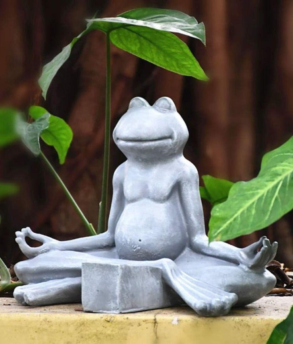 Figura Decorativa Solar Rana Yoga Jardín Meditación Jhn-8