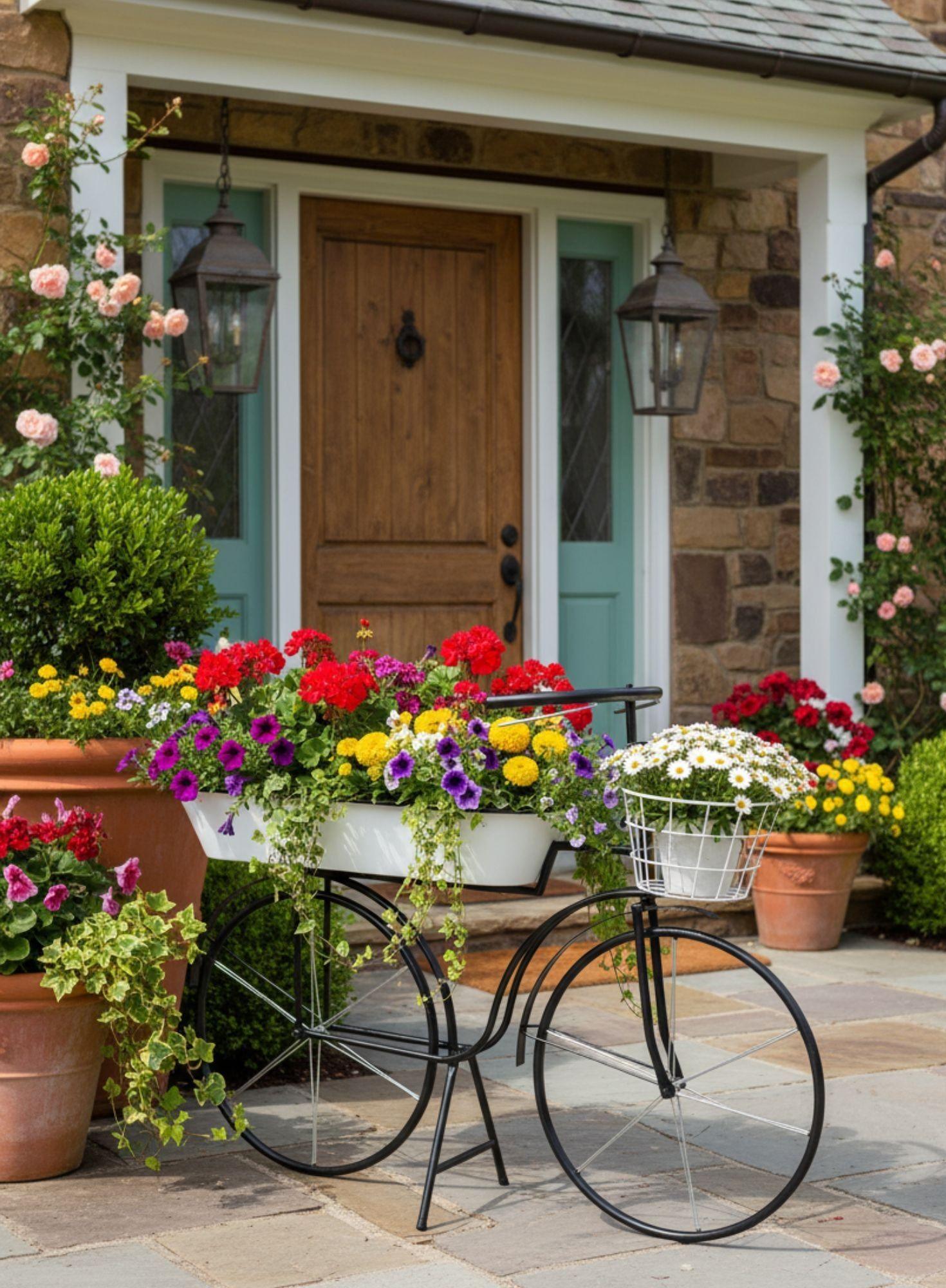 Porta Macetas Decorativo Bicicleta Clásica Elegante Jhn-6