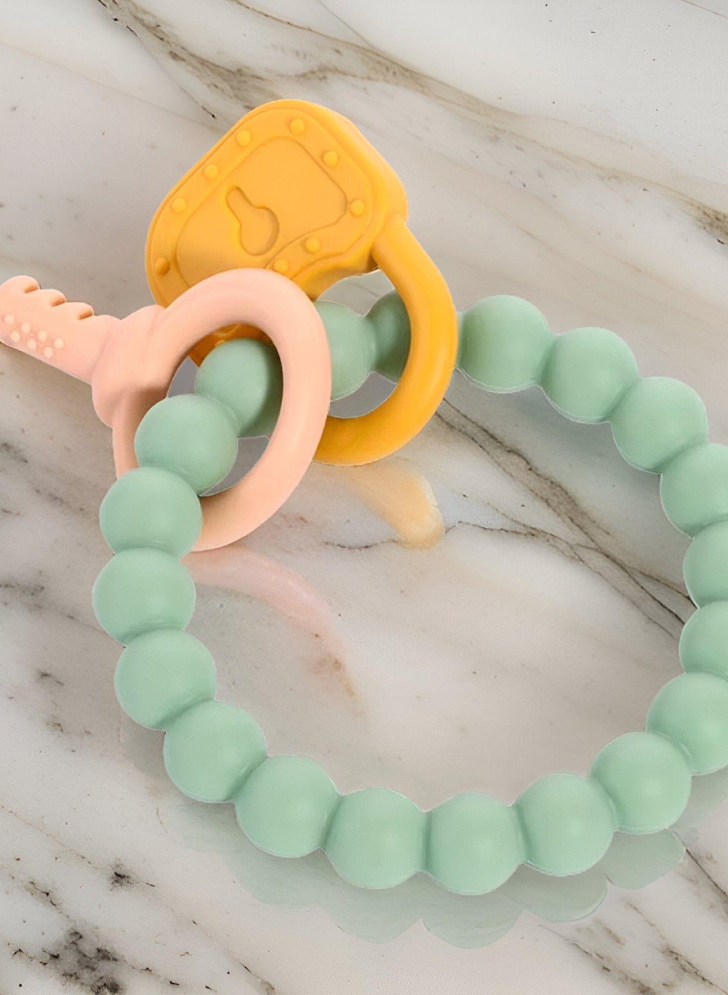 Set de 3 Mordedor Silicona Pulsera Bebé Alivio Encías Jhn-4
