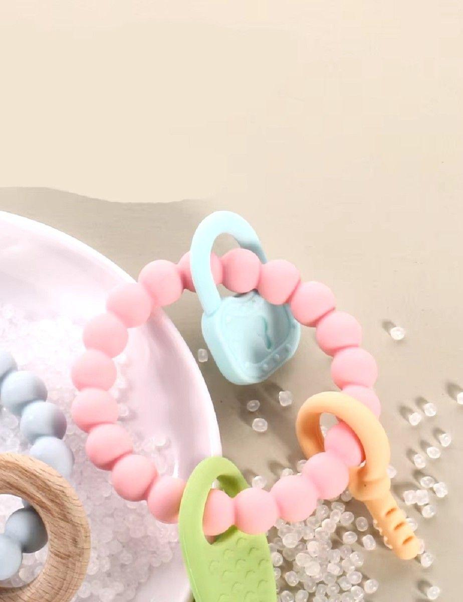 Set de 3 Mordedor Silicona Pulsera Bebé Alivio Encías Jhn-5