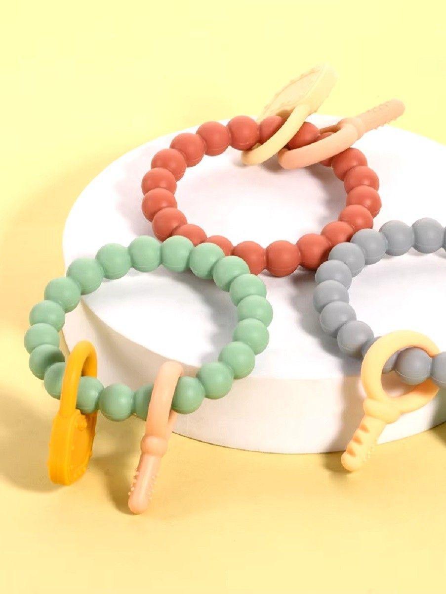 Set de 3 Mordedor Silicona Pulsera Bebé Alivio Encías Jhn-7