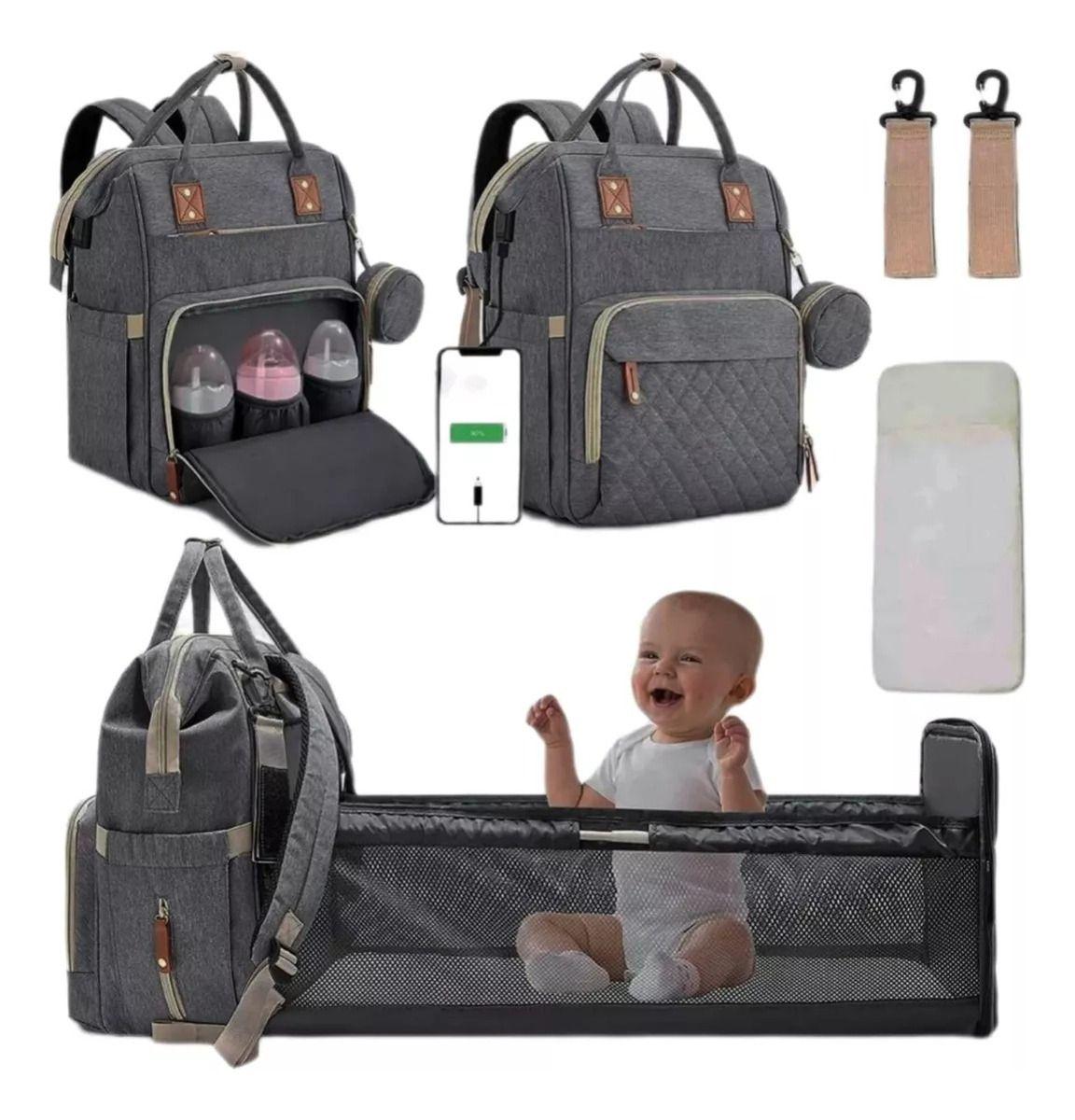 Mochila Pañalera Portátil Viaje Impermeable Mama Bebé Lau-5