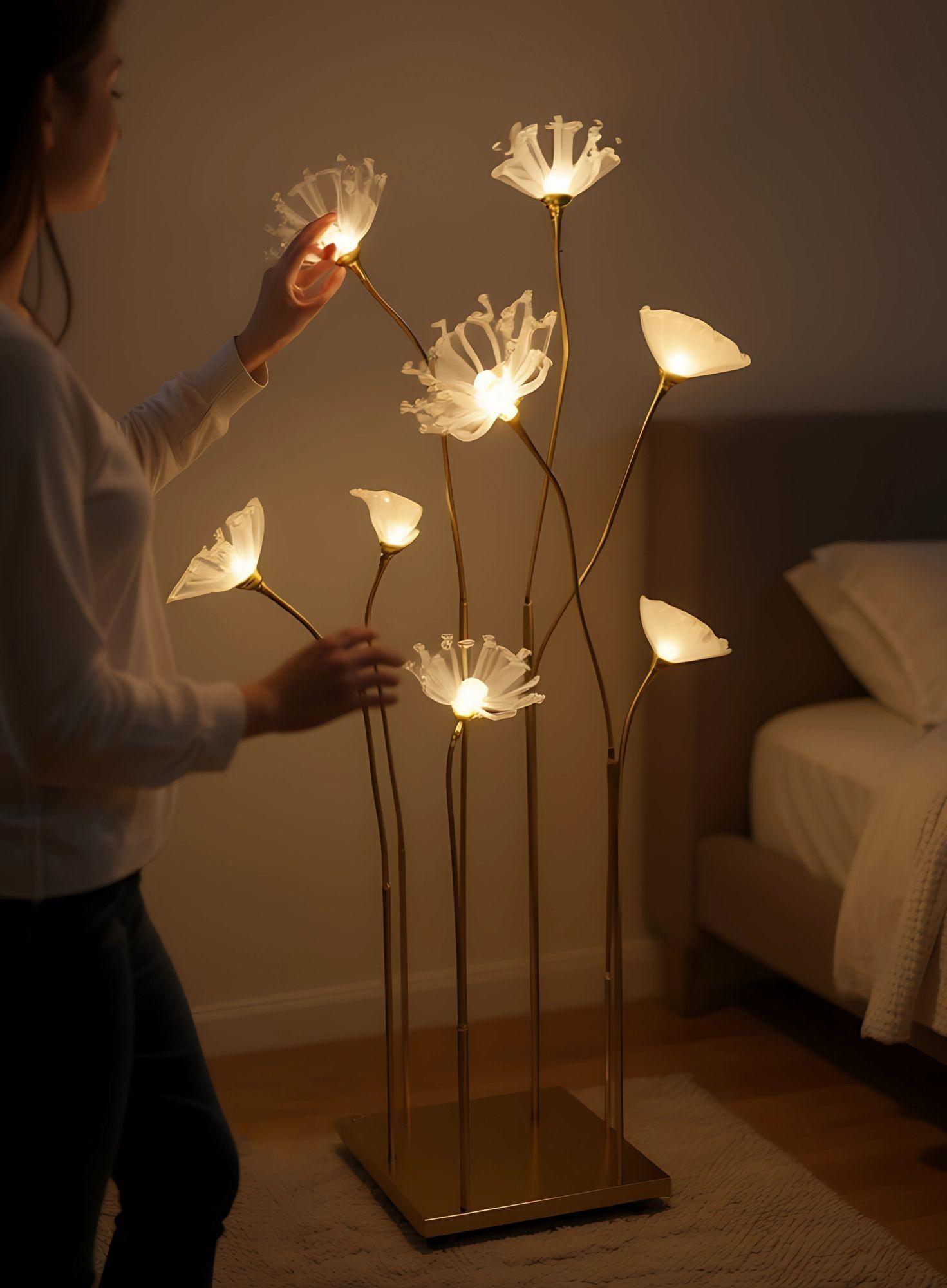 Lámpara Decorativa Pie Moderna Floral Iluminación Hogar Jhn-2