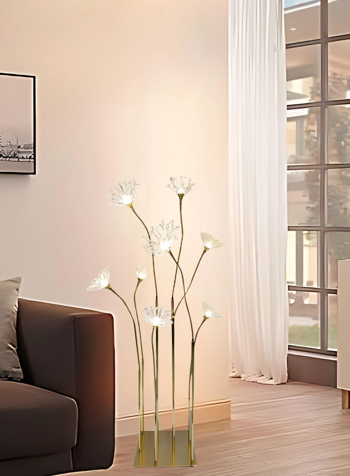 Lámpara Decorativa Pie Moderna Floral Iluminación Hogar Jhn-6