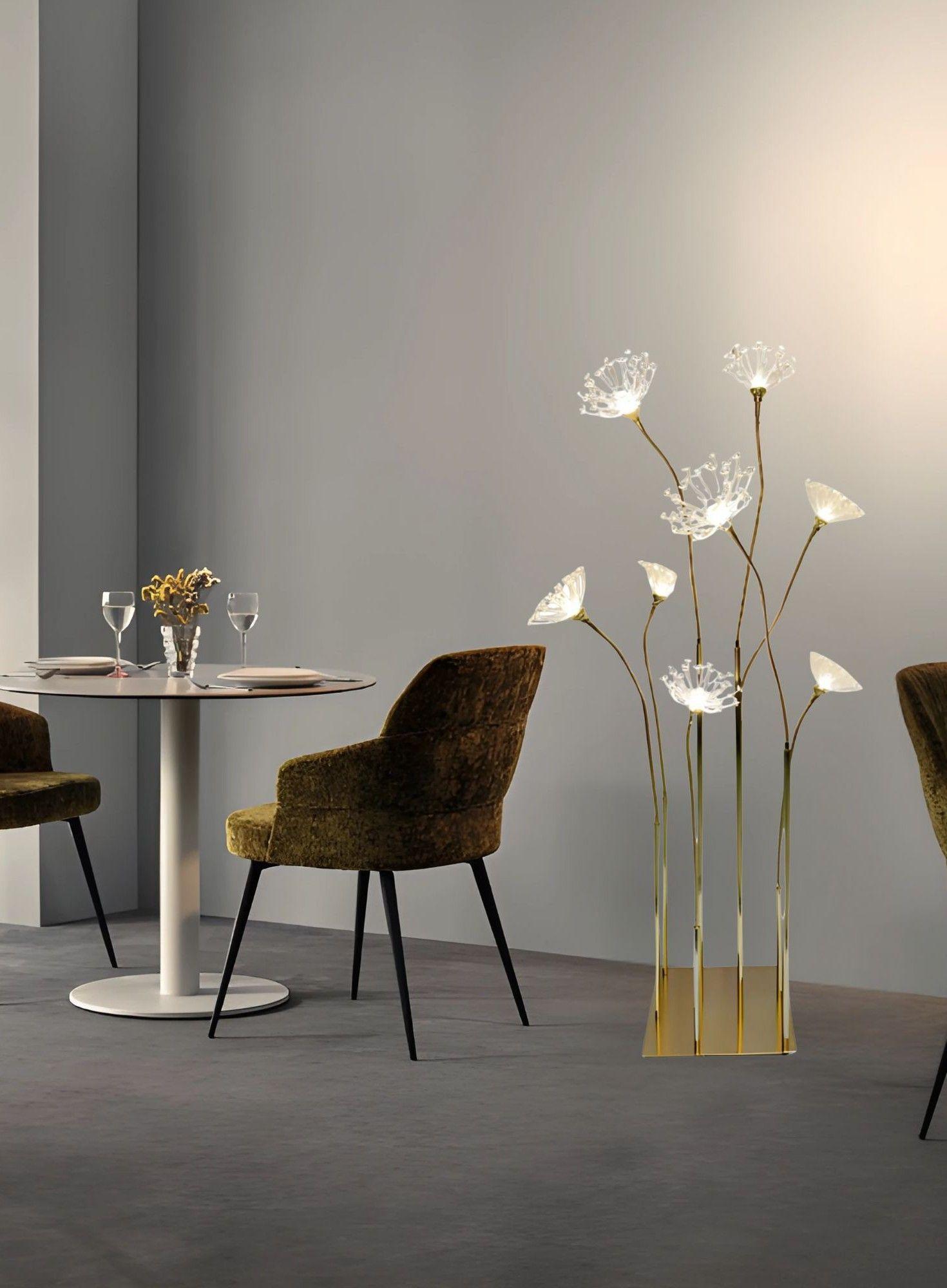 Lámpara Decorativa Pie Moderna Floral Iluminación Hogar Jhn-7