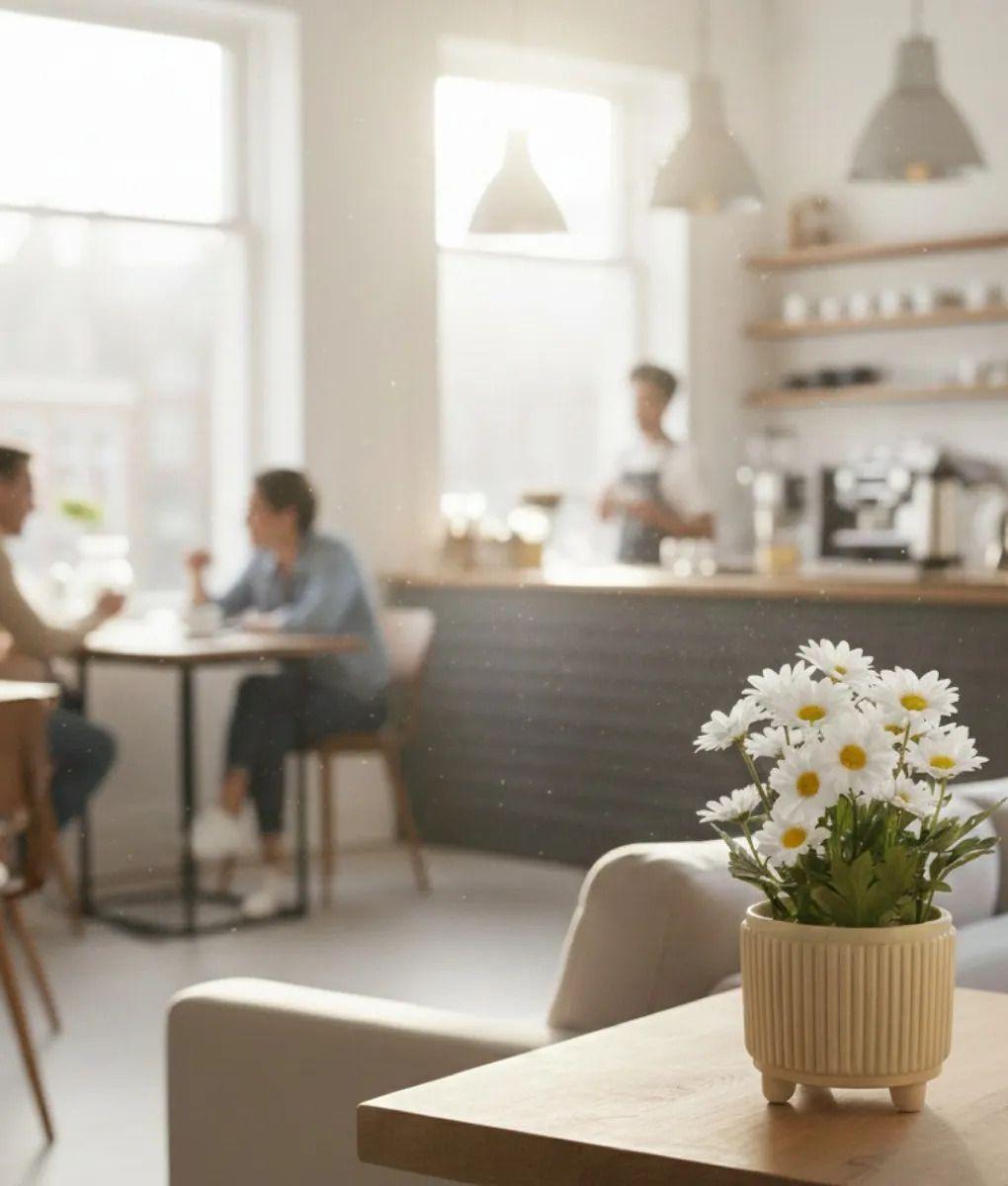 Planta Artificial Decorativa Margaritas Estilo Acanalado Jhn-4