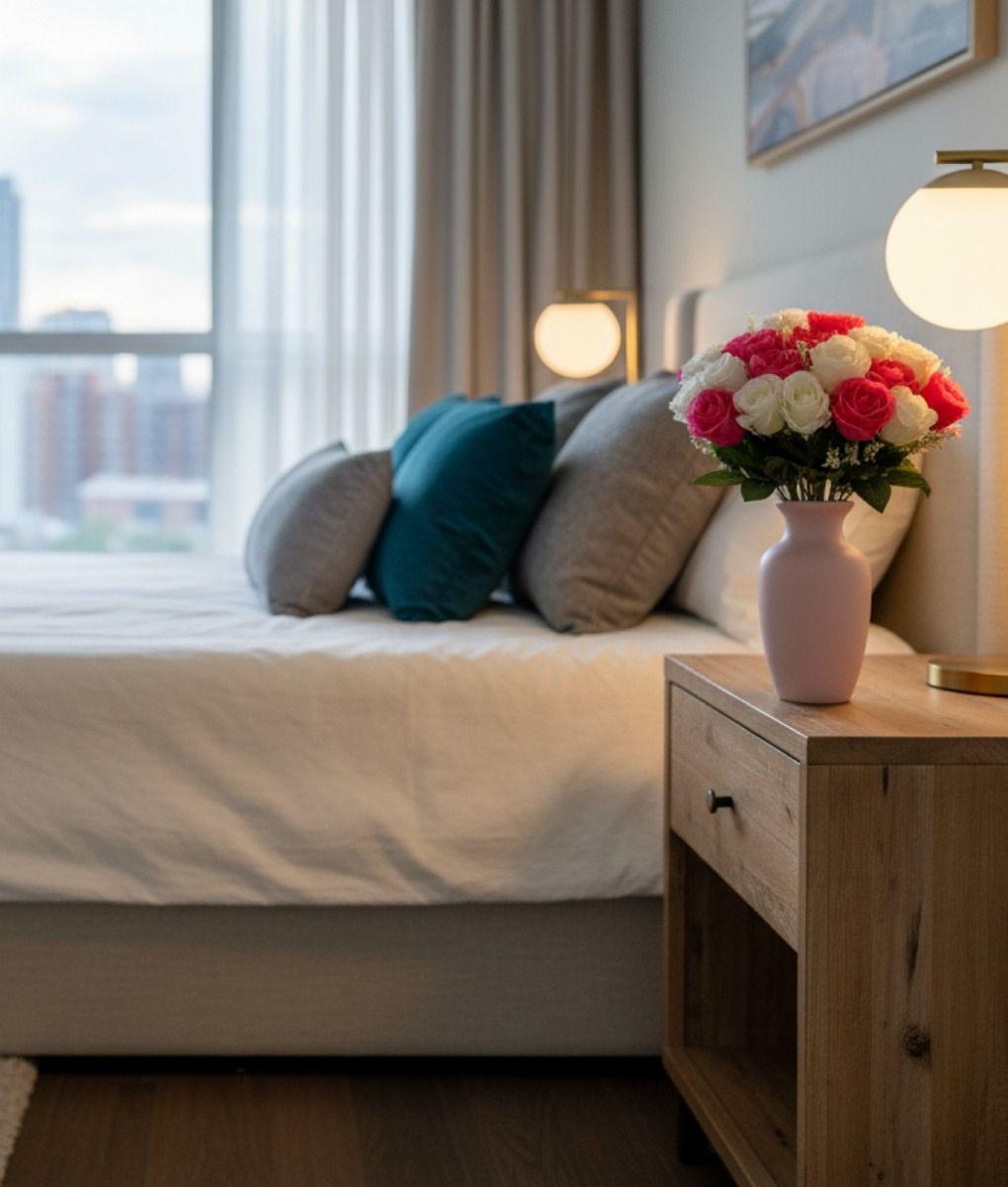 Flores Artificiales Ramo Rosas Novia Adorno Decoración Jhn-6