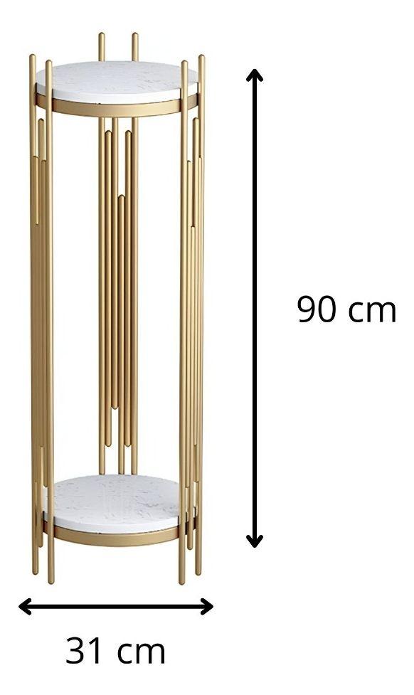 Porta Macetas Redonda Decorativa Elegante 2 Niveles 90cm Jhn-9