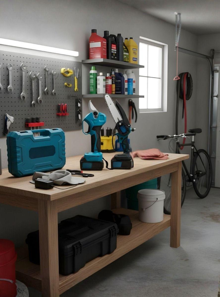 Kit Motosierra Tijera Podar Inalámbrica Portátil Jardín Jhn-8