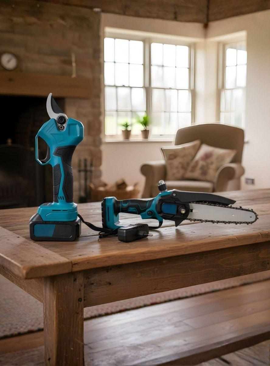 Kit Motosierra Tijera Podar Inalámbrica Portátil Jardín Jhn-9