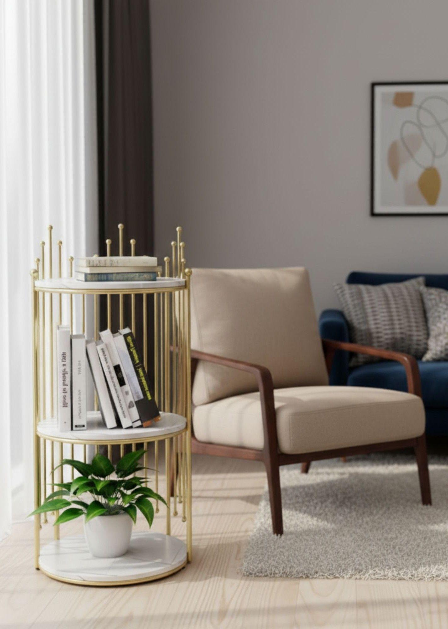 Mesa Centro Estante Decorativo Esquinero Almacenamiento Jhn-7
