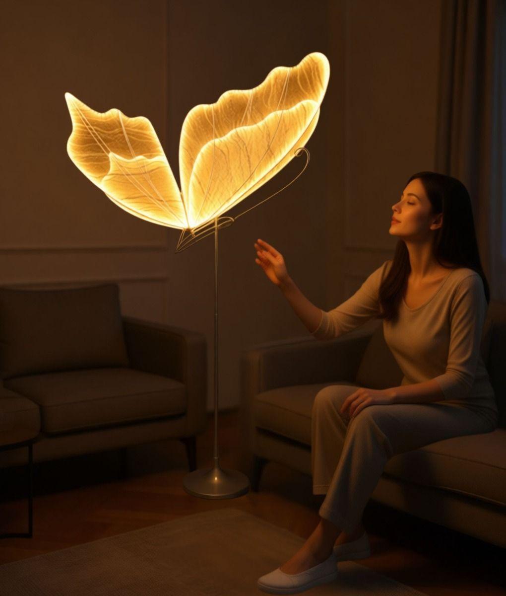 Lámpara Pie Decorativo Funcional Estilo Mariposa Jhn-2