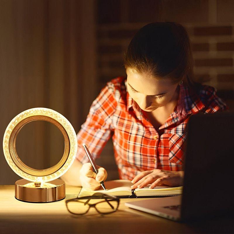 Lampara Mesa Aro LED Elegante Compacto Moderna Lau-5