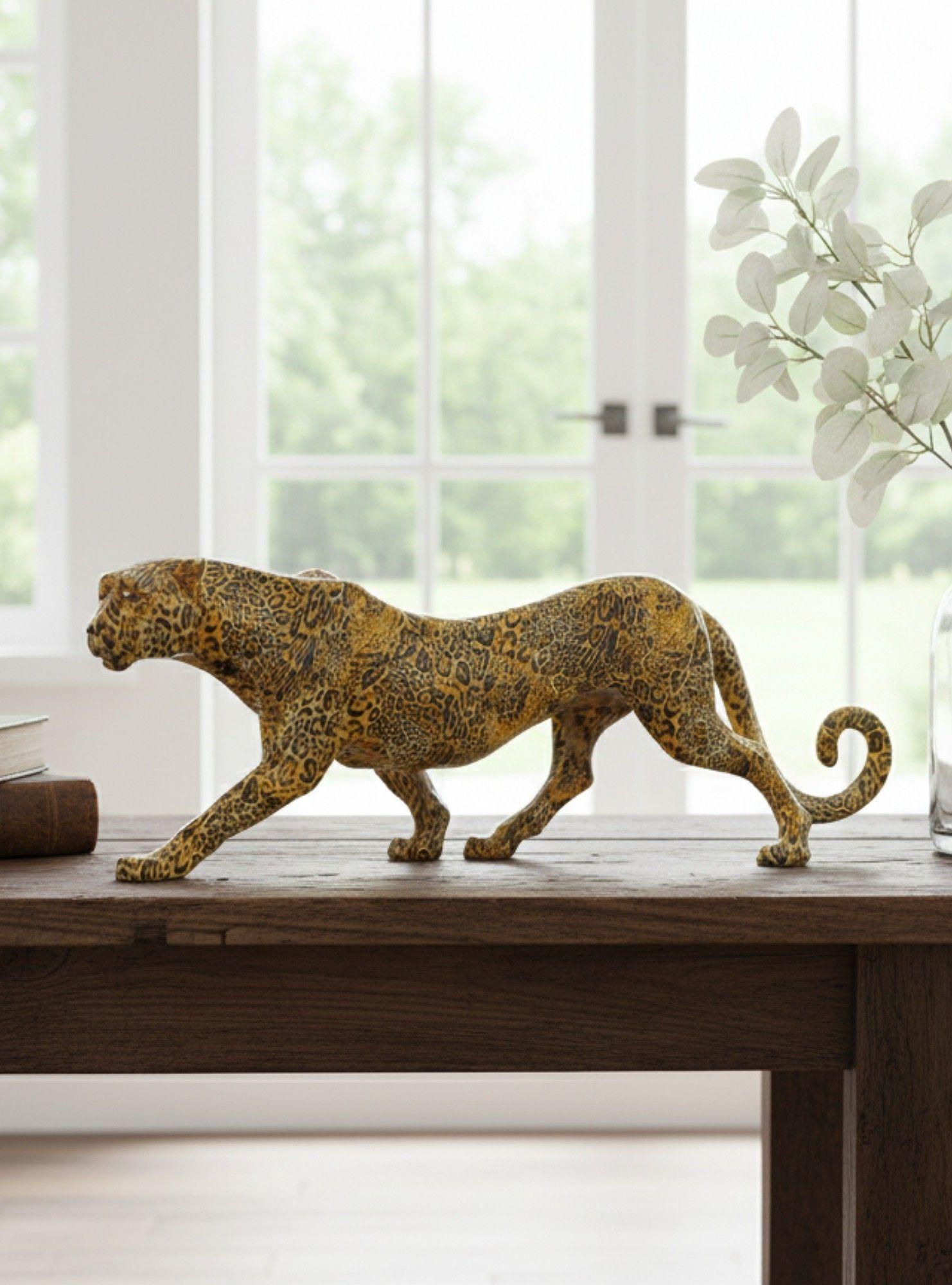 Estatura Decorativa Leopardo Escultura Adorno Hogar Jhn-5