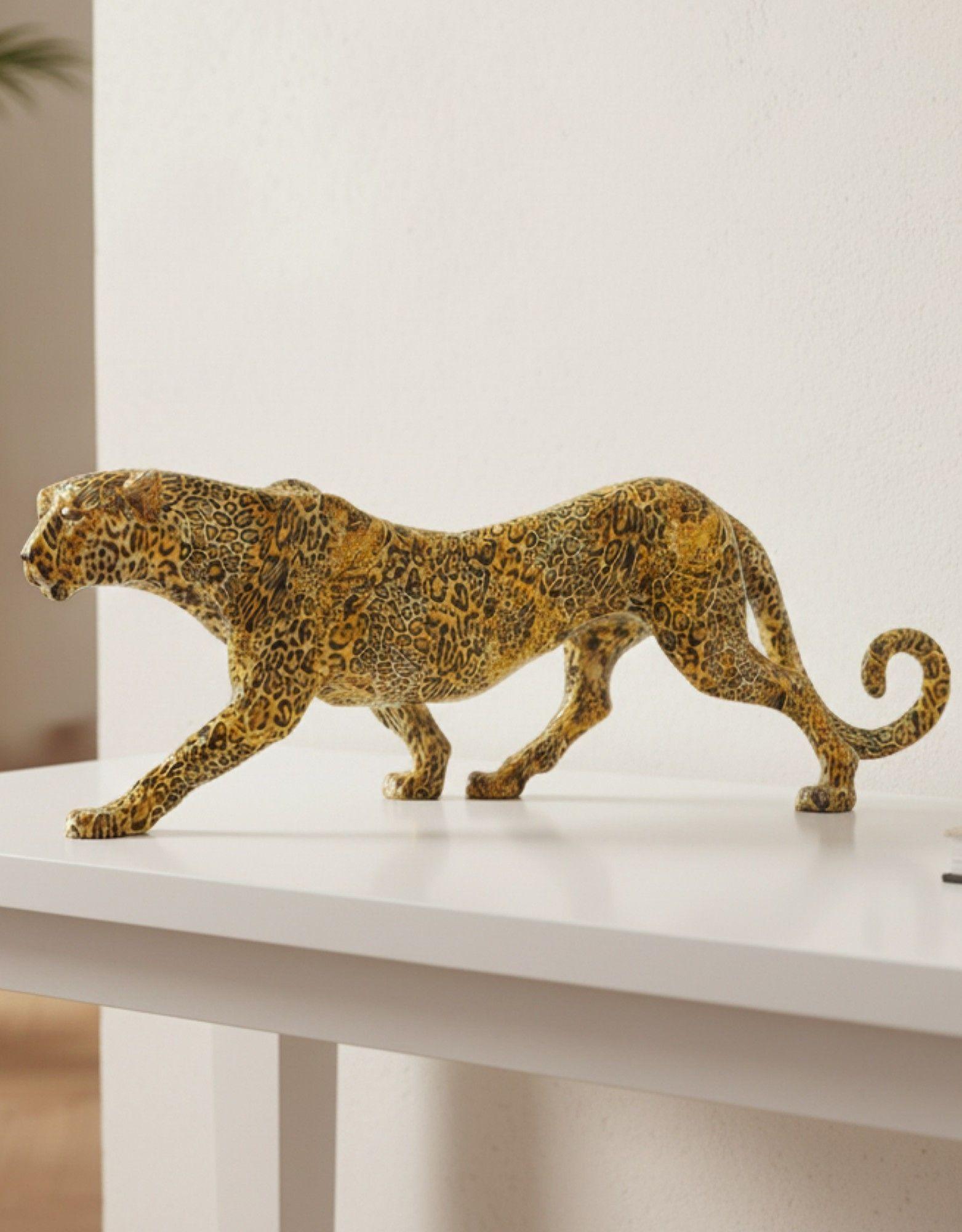 Estatura Decorativa Leopardo Escultura Adorno Hogar Jhn-7