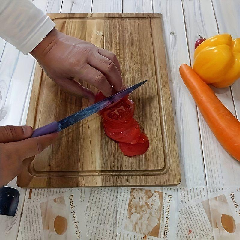 Set Cuchillos 6 Pzas Coloridos Cortar Acero Inox Chef Lau-5