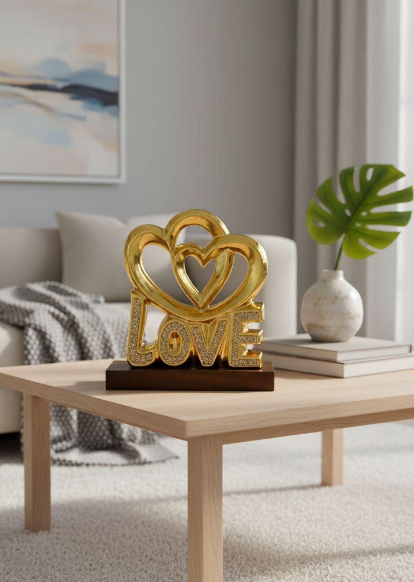 Figura Decorativa Adorno Corazones Love Estatua Jhn-4