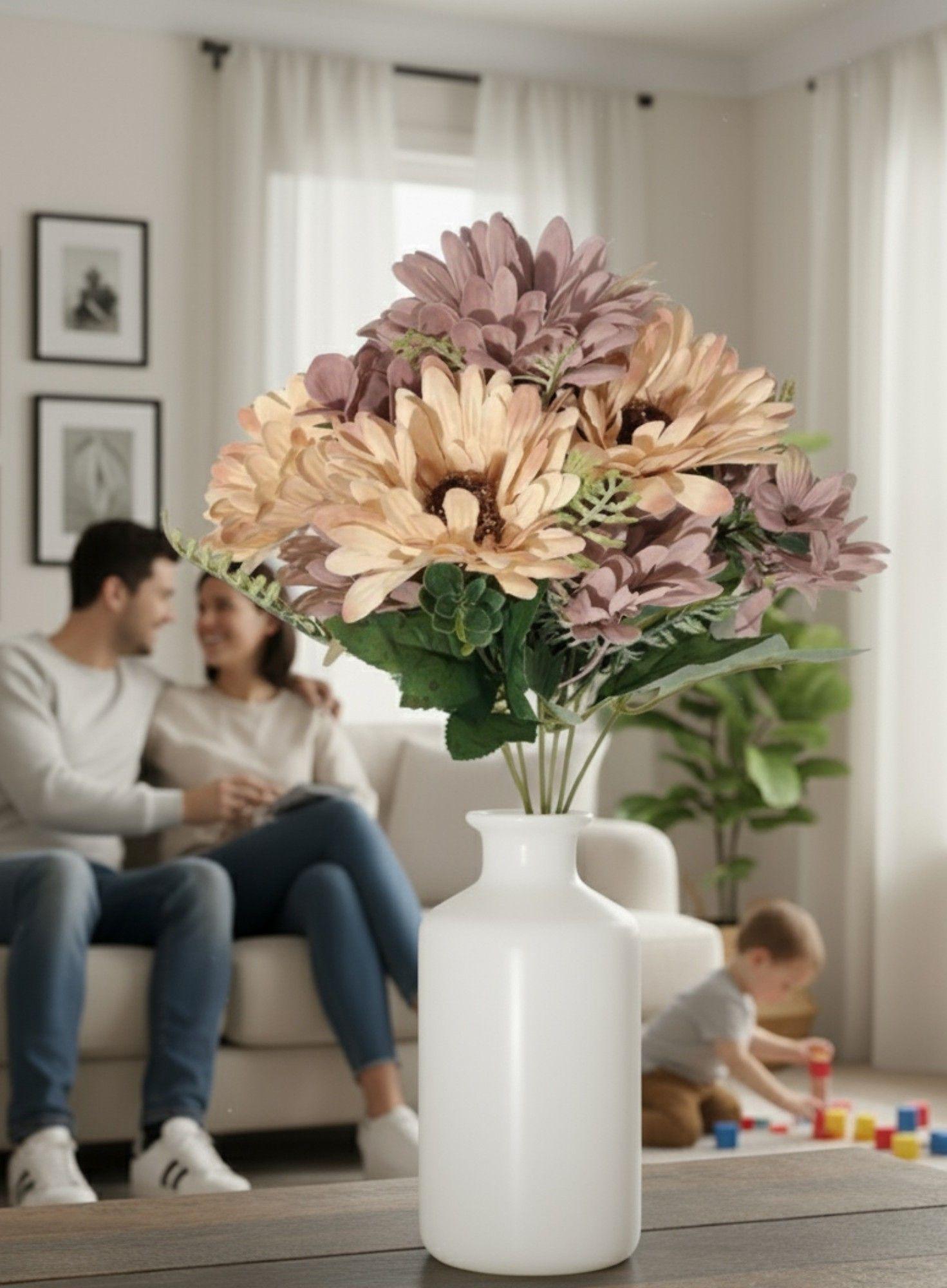 Set 2 Ramo Flores Artificiales Margaritas Girasoles Jhn-2