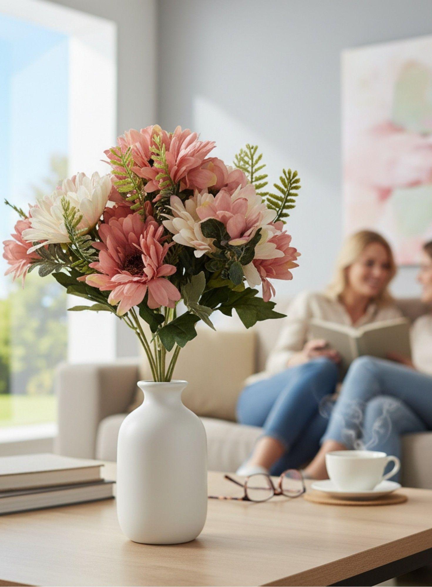 Set 2 Ramo Flores Artificiales Margaritas Girasoles Jhn-3