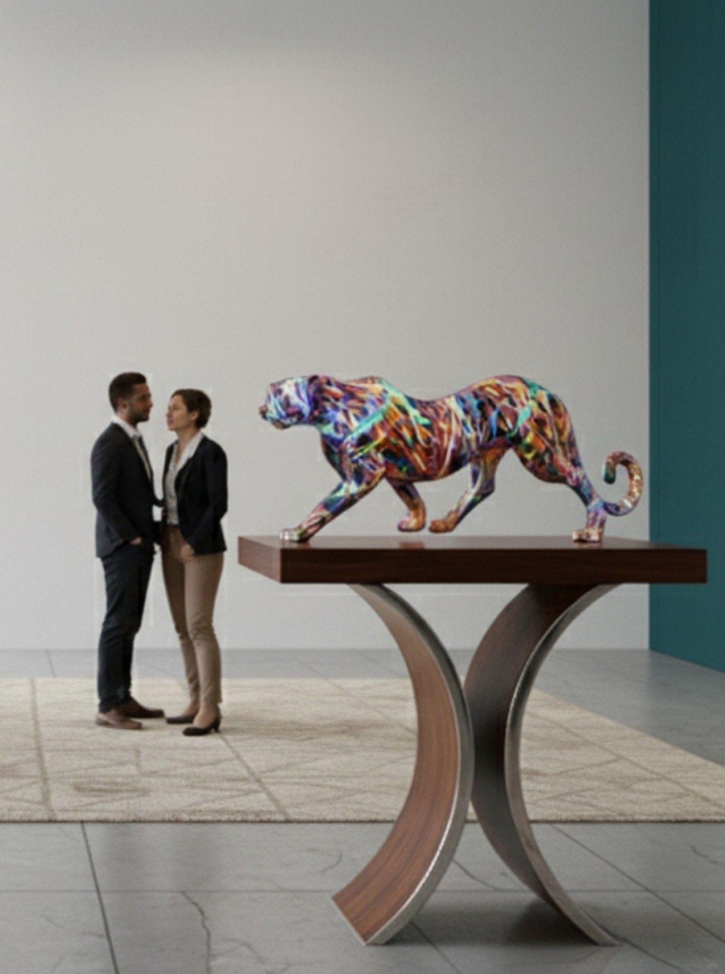 Estatura Decorativa Pantera Graffiti Escultura Urbana Jhn-3