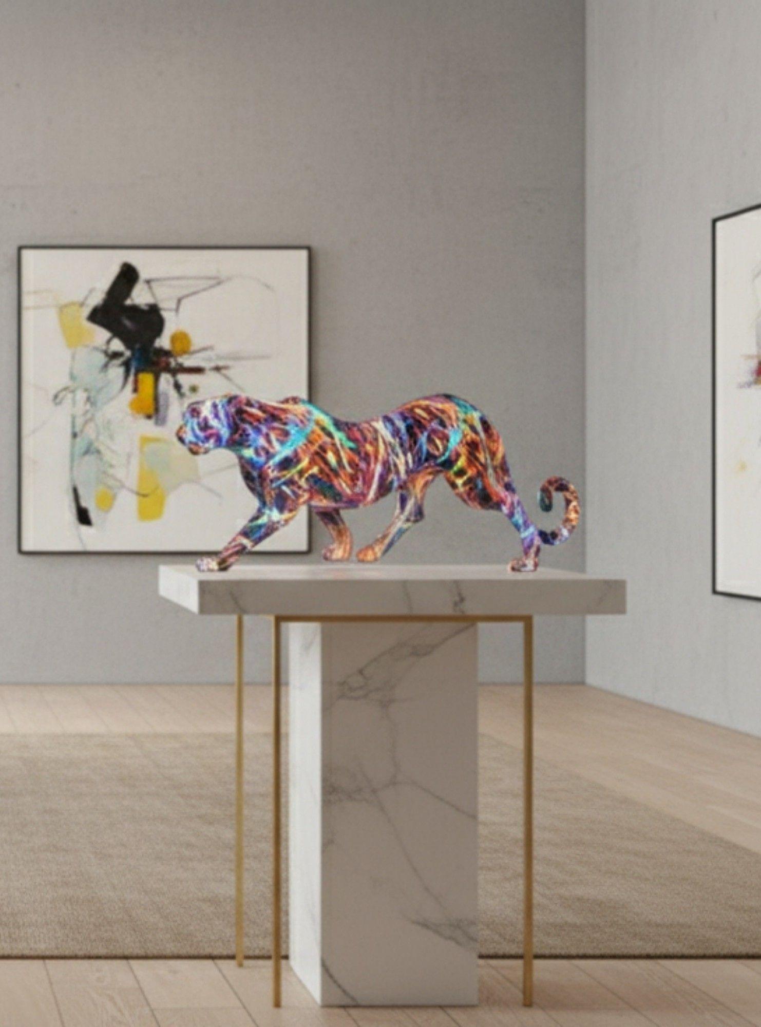 Estatura Decorativa Pantera Graffiti Escultura Urbana Jhn-4