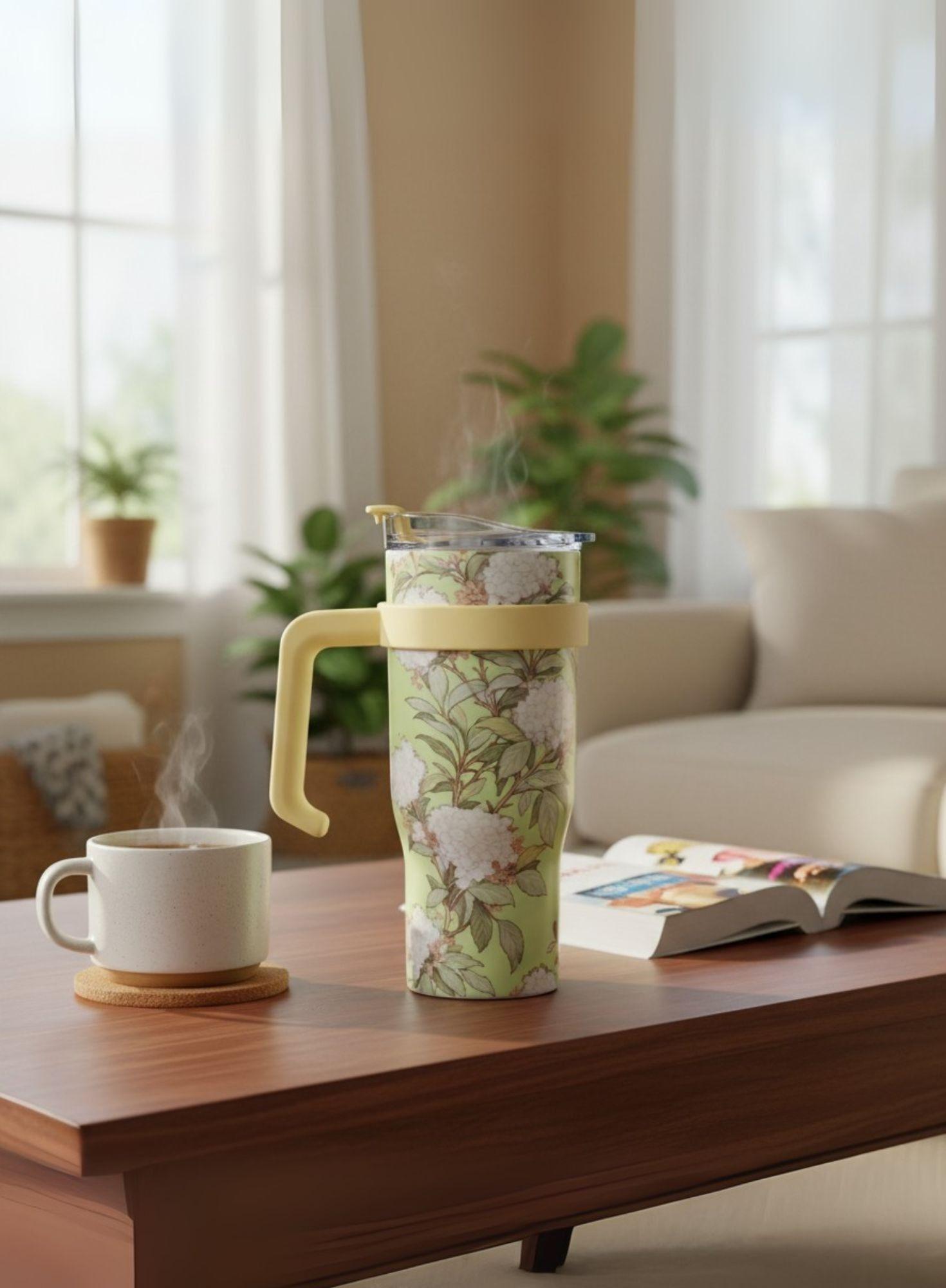 Vaso Botella Deportiva Floral Asa Funcional Ergonómico Jhn-7