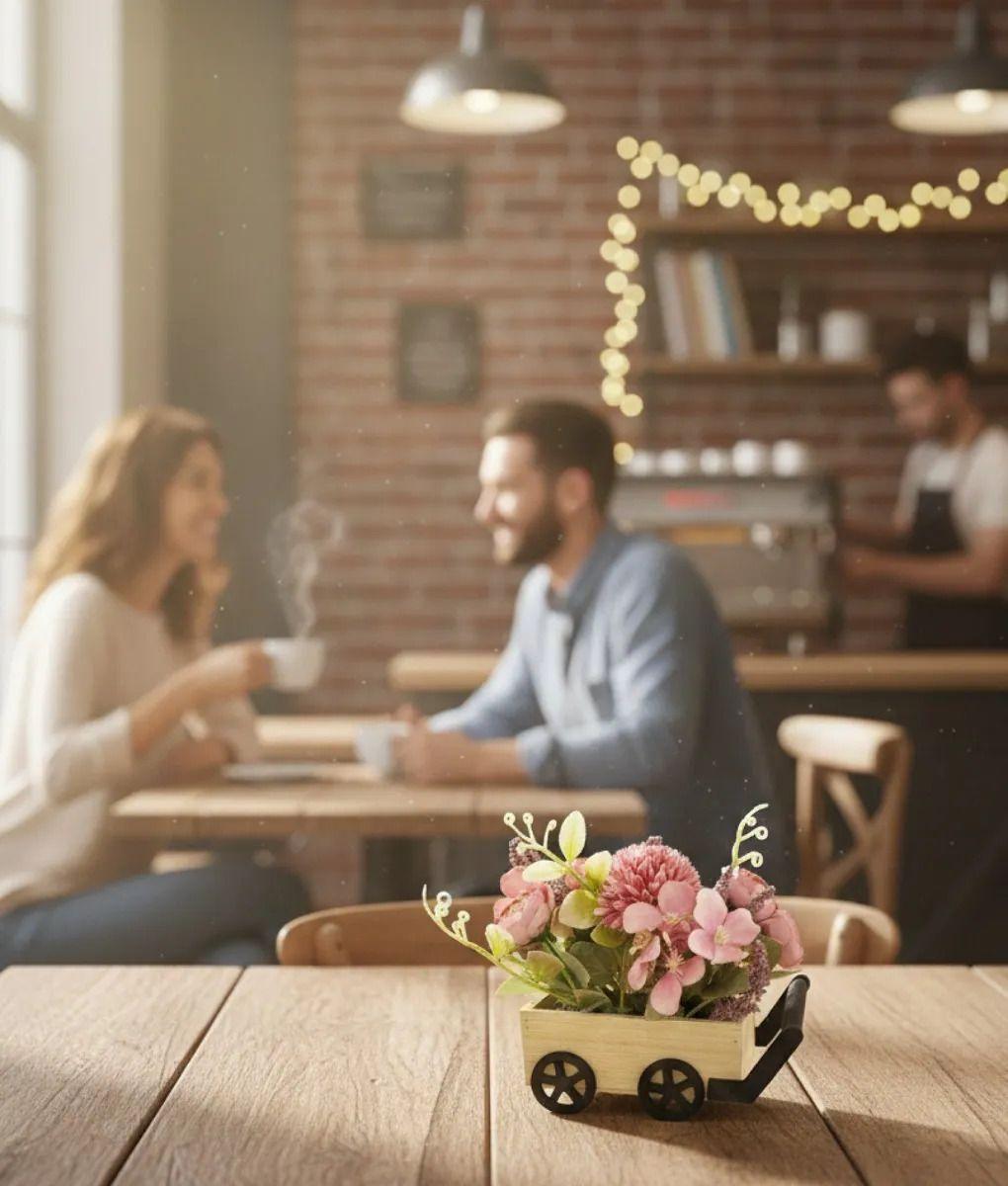 Planta Decorativa Artificial Carretilla Campo Floral Jhn-4