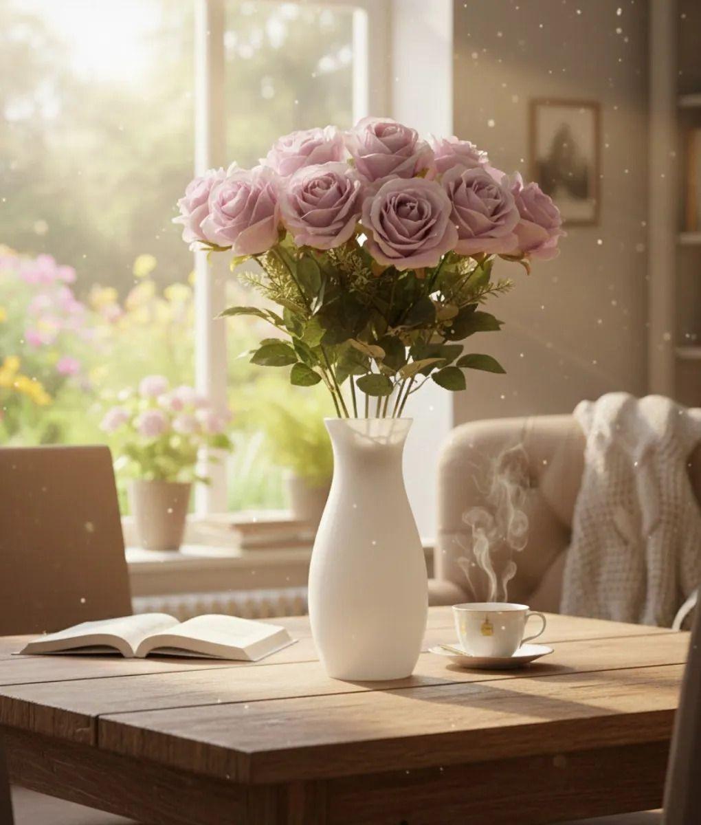 Ramo Floral Decorativo Artificial Rosas Apertura Jhn-6