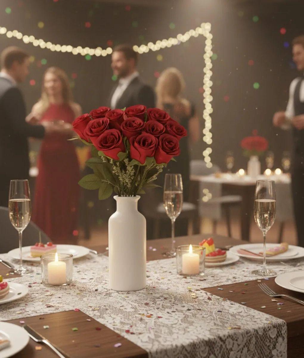 Ramo Floral Artificial Rosas Decorativas Adorno Hogar Jhn-2