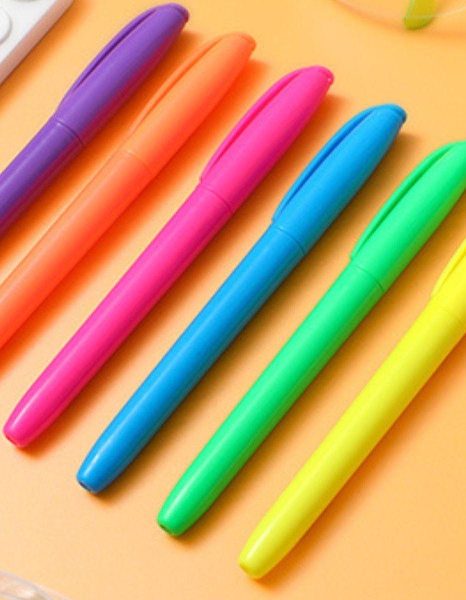 Set 4 Marcador Resaltador Fino Punta Redonda Precisión Jhn-3