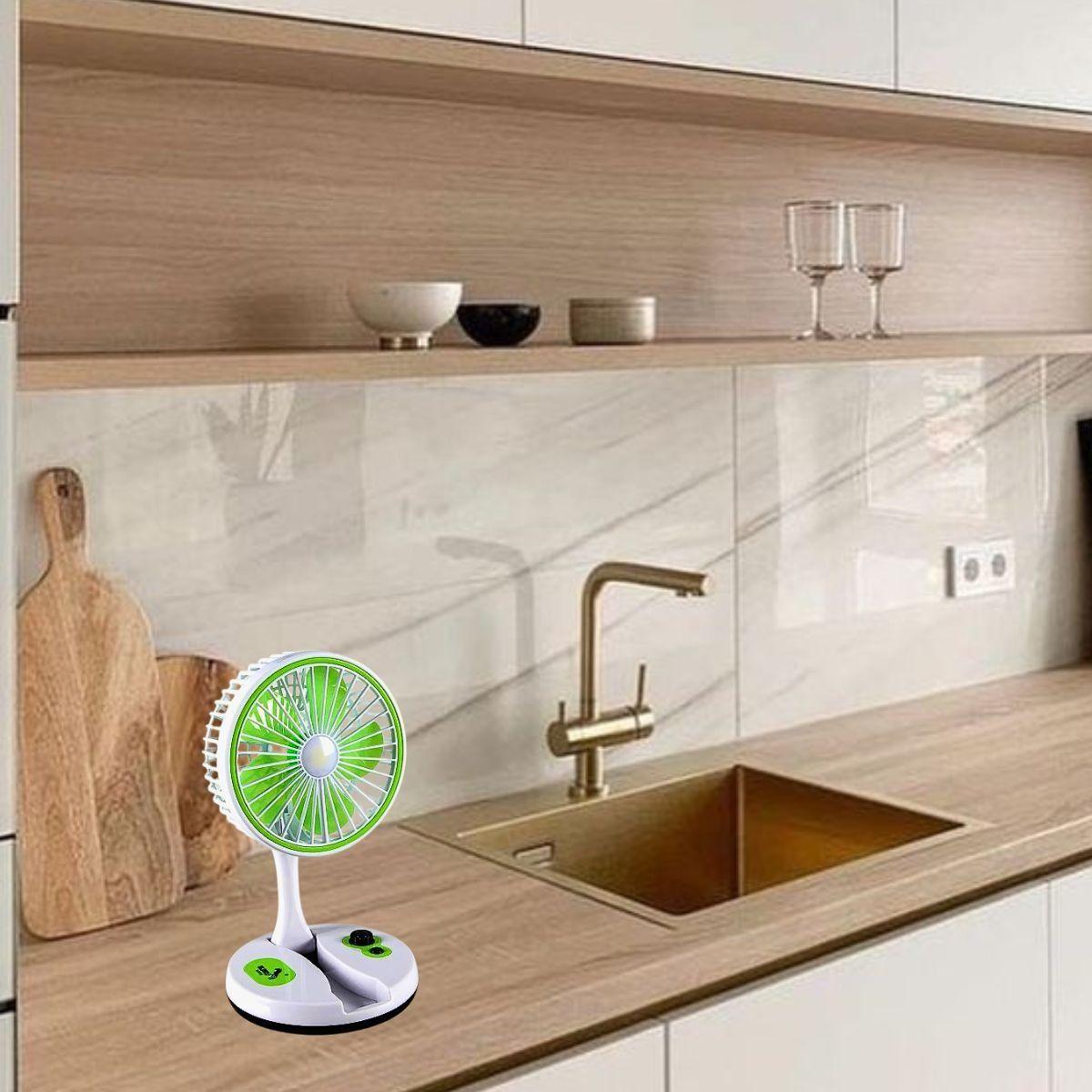 Ventilador Mesa USB Portátil Plegable Luces LED Hogar Lau-2