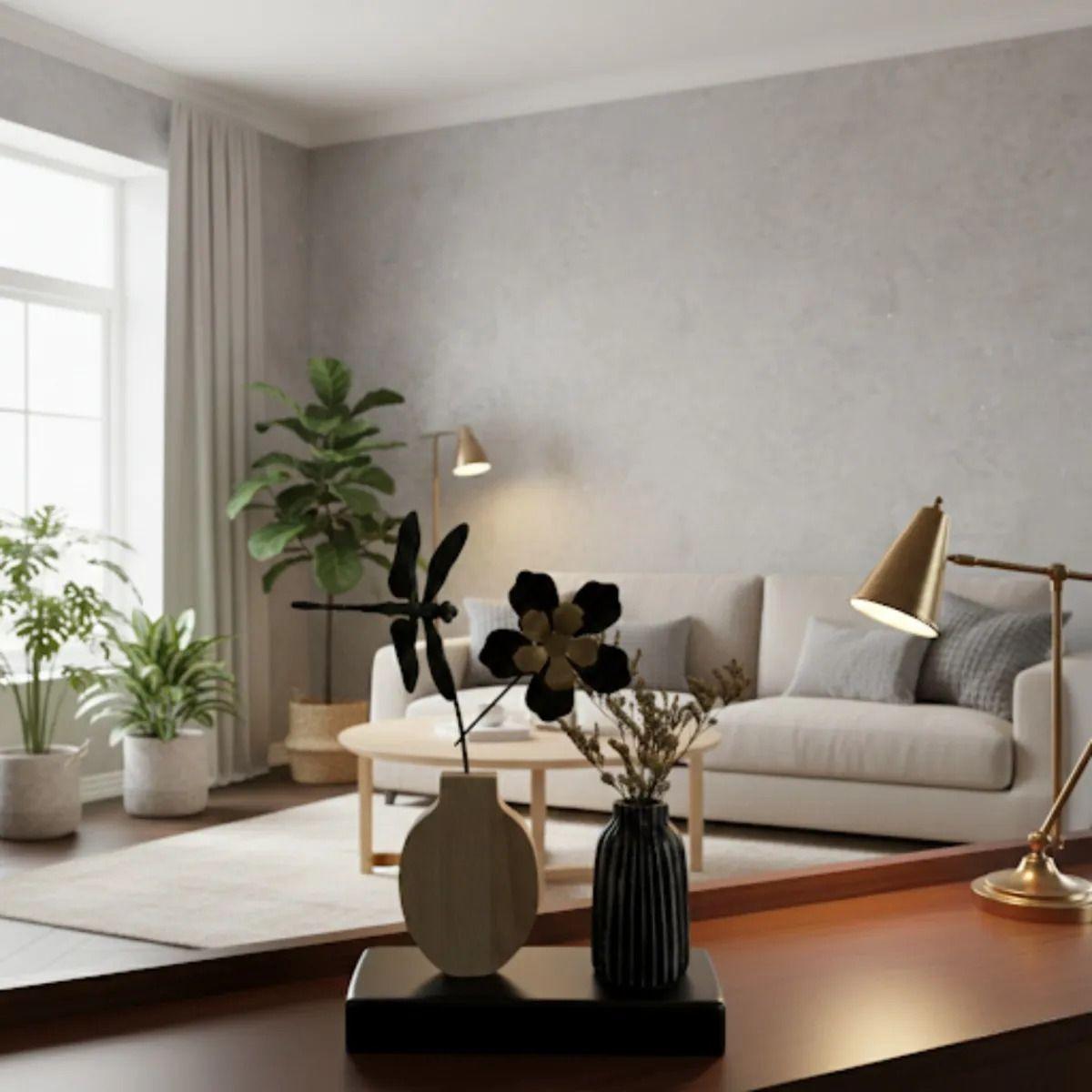 Set Decorativo Doble Vaso Minimalista Flor Libélula AJ-6