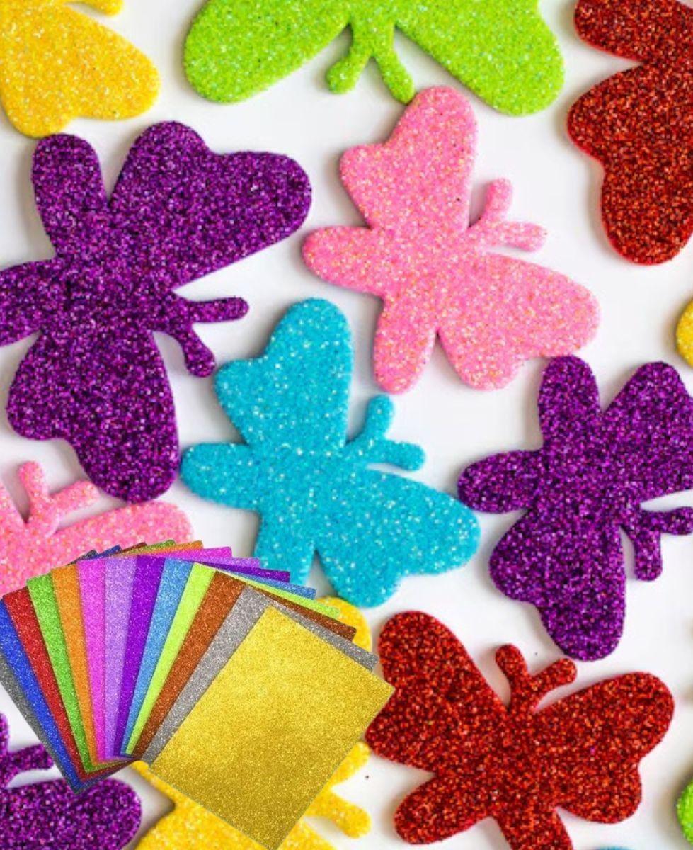 Goma Eva Glitter Espuma Colores Surtidos Manualidades Jhn-6