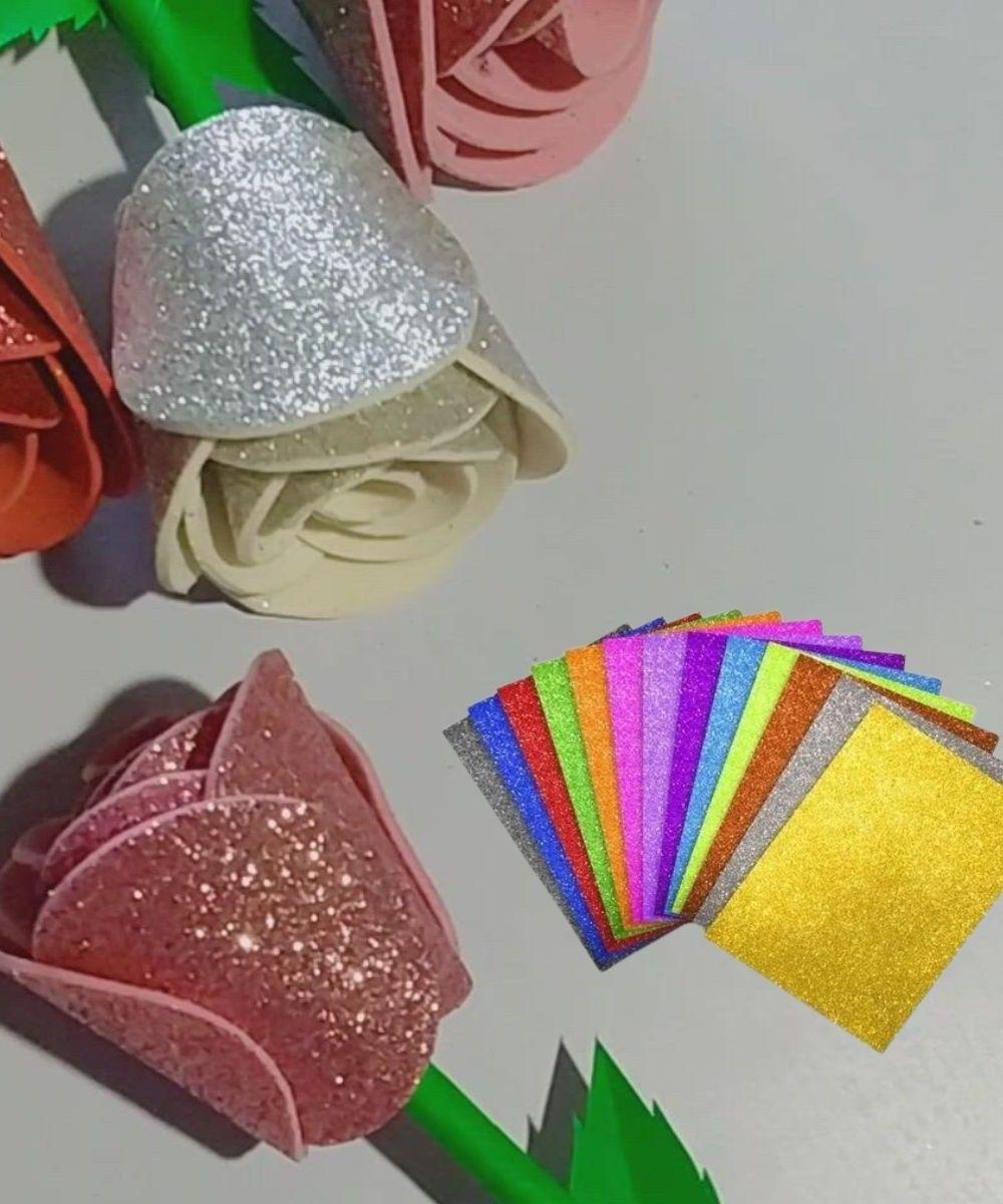 Goma Eva Glitter Espuma Colores Surtidos Manualidades Jhn-7