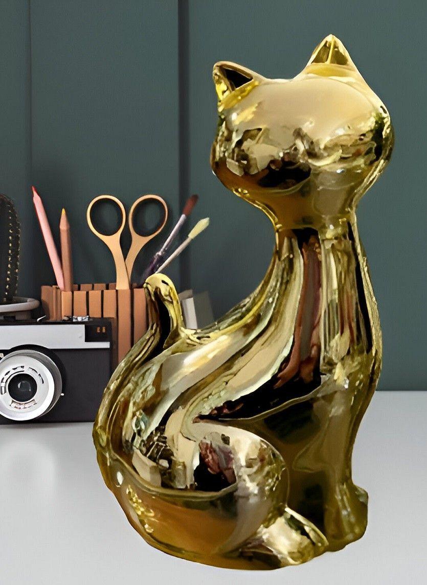 Set de 2 Estatuas Gatos Adorno Minimalista Decoración Jhn-2