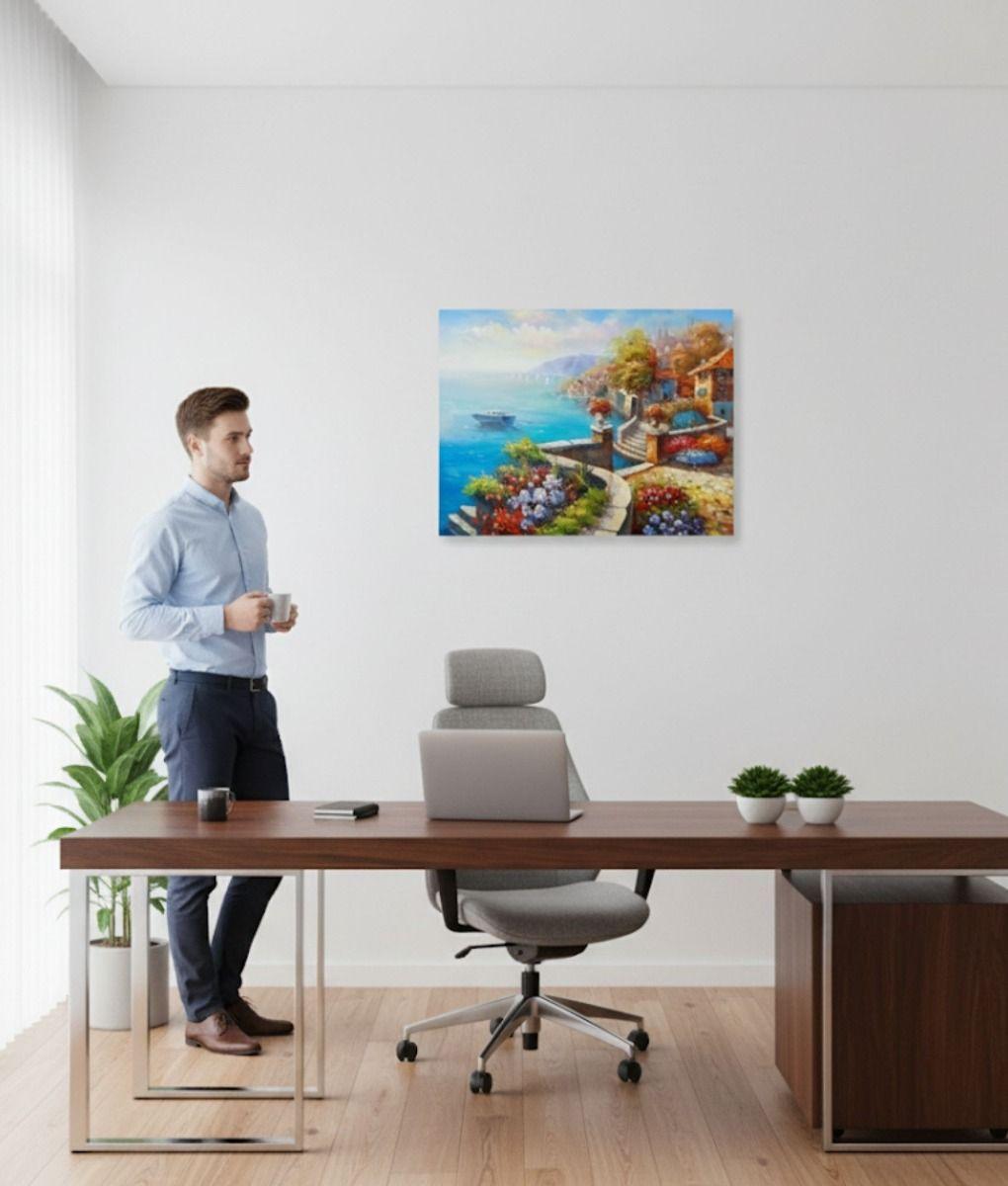 Cuadro Pared Decorativo Balcones Paisaje Mediterráneo Jhn-4