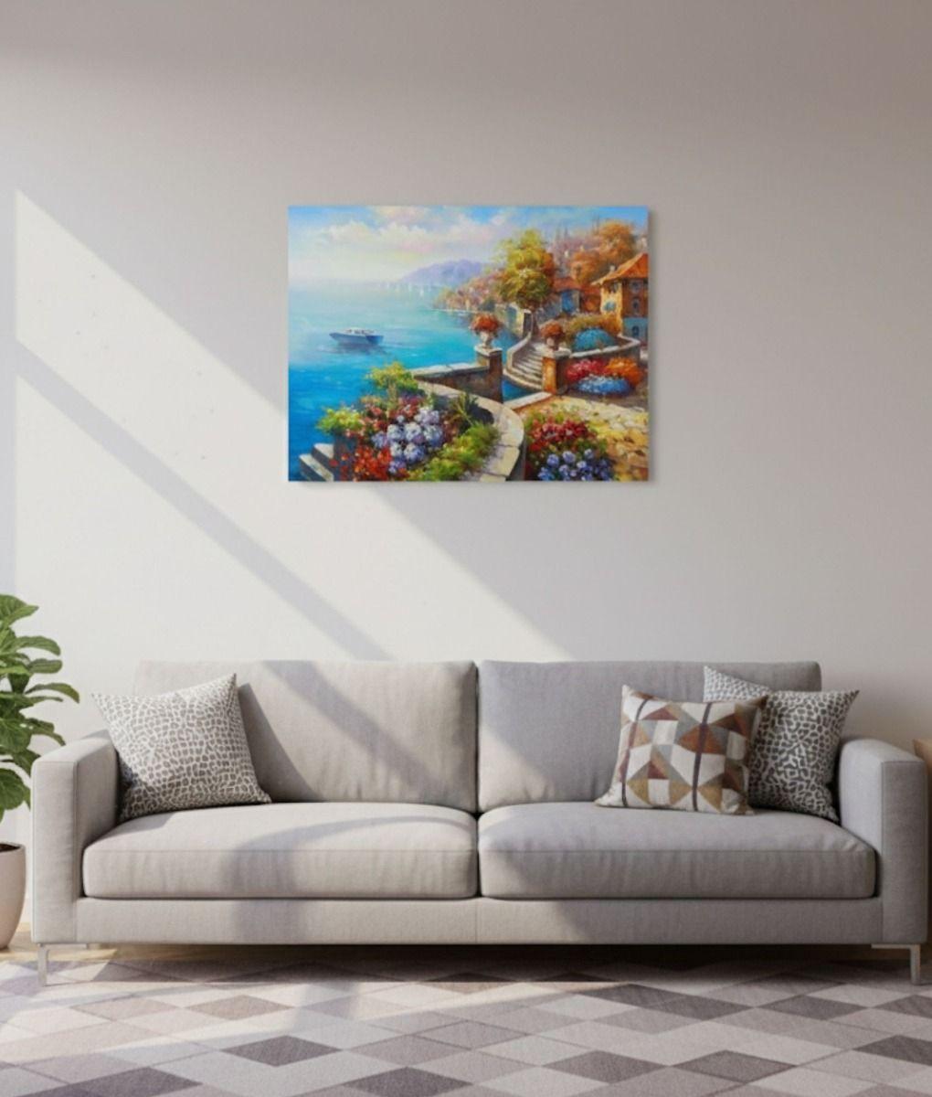 Cuadro Pared Decorativo Balcones Paisaje Mediterráneo Jhn-6