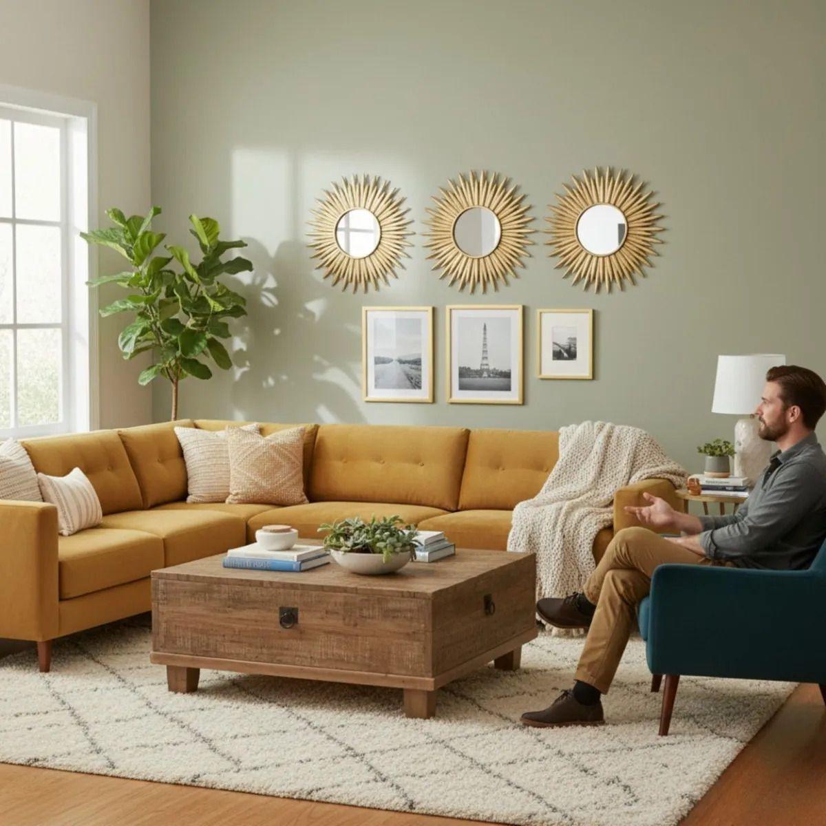 Set 3 Espejo Decorativo Pared Diseño Aura Radiante Jhn-4