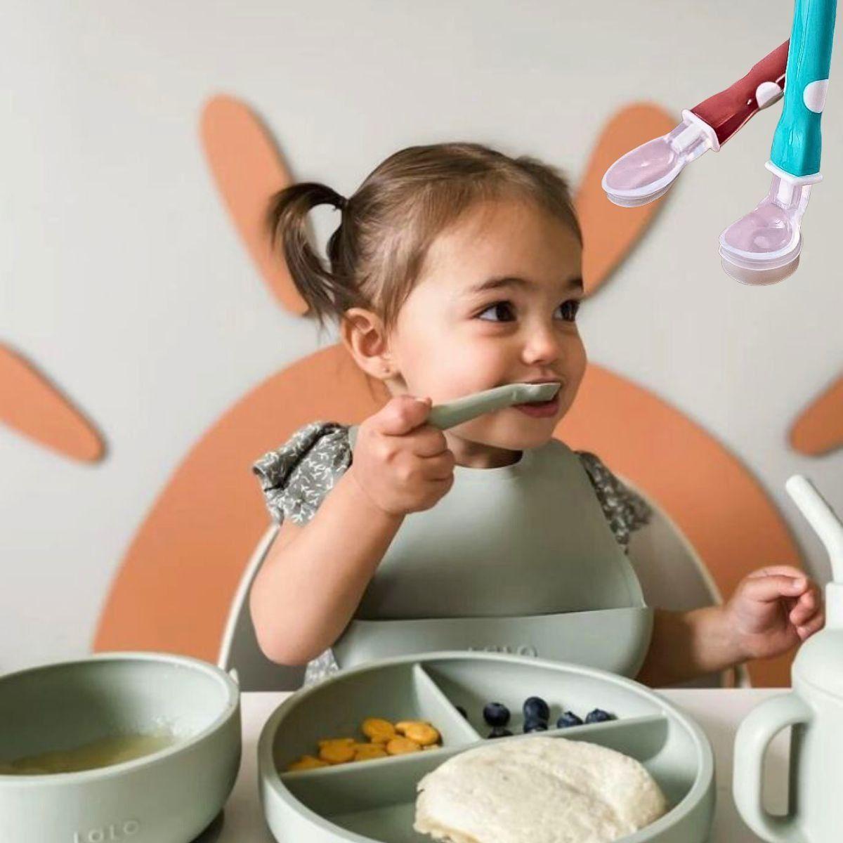 Set 9 Cucharas Silicona Diseño Osito Entrena Bebes Lau-6