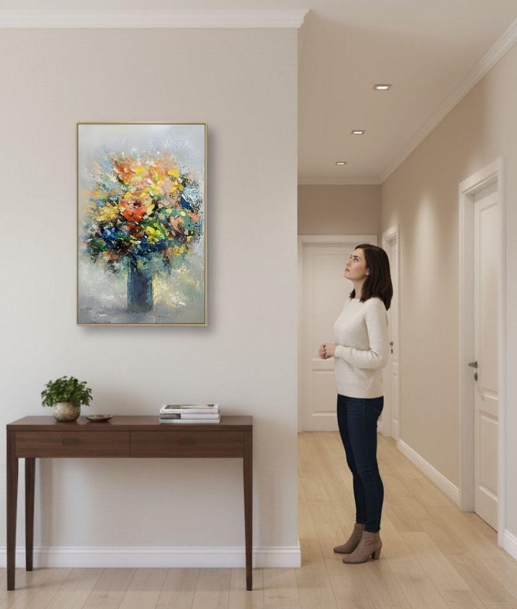 Cuadro Decorativo Flores Vibrantes Relieve Adorno Pared Jhn-2