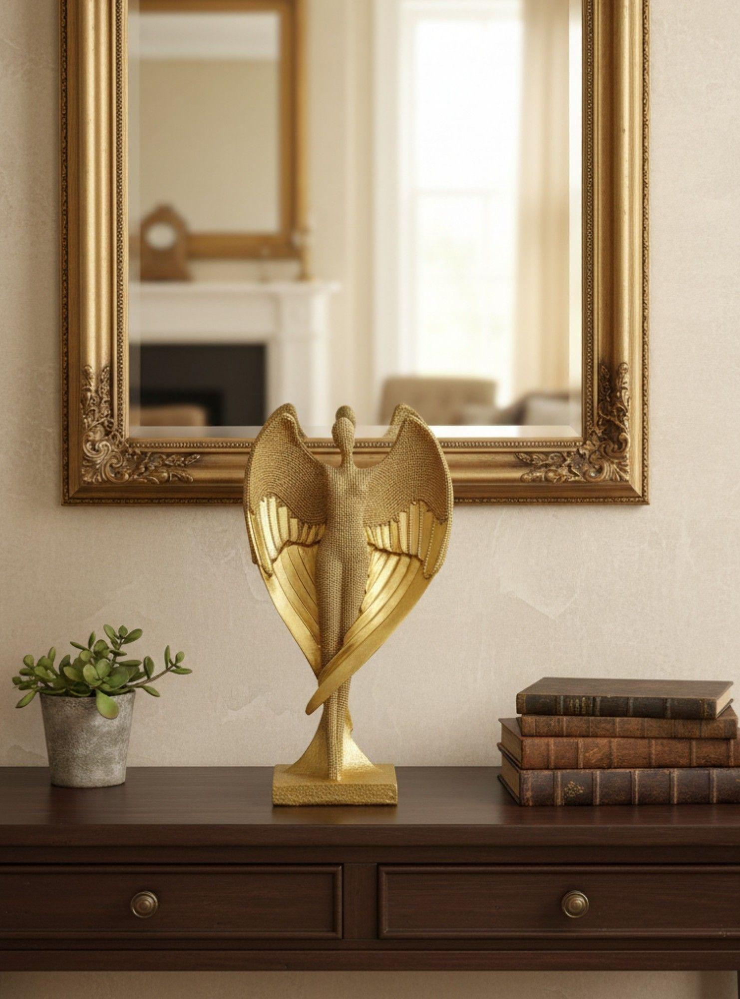 Estatua Decorativa Figura Ángel Alas Desplegadas Adorno Jhn-3