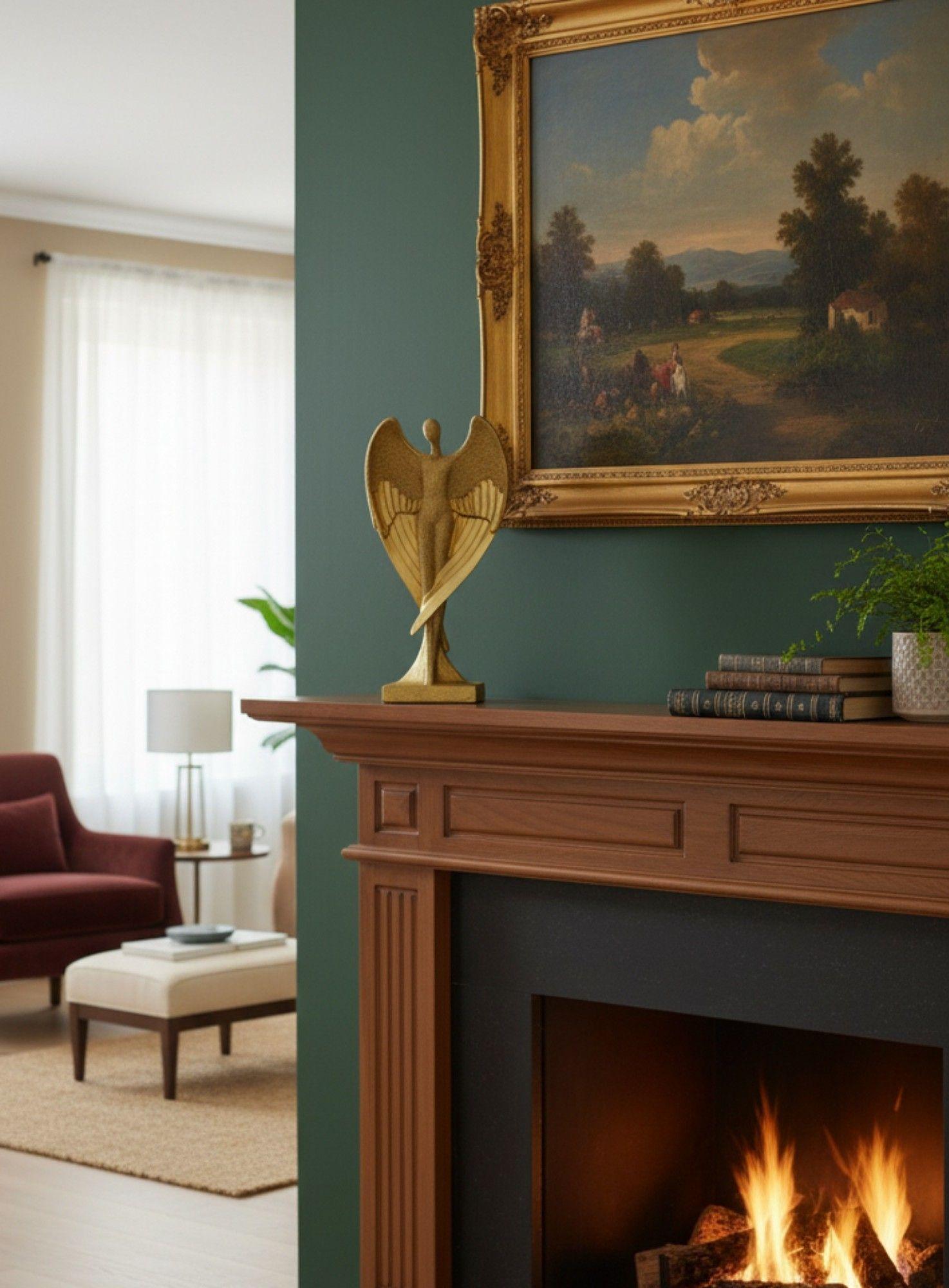 Estatua Decorativa Figura Ángel Alas Desplegadas Adorno Jhn-4