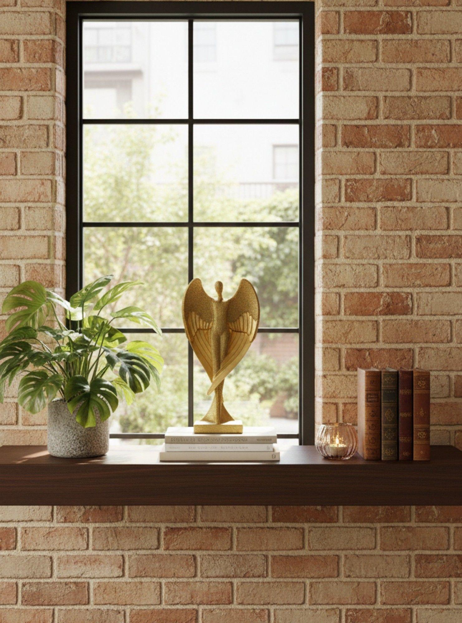 Estatua Decorativa Figura Ángel Alas Desplegadas Adorno Jhn-7