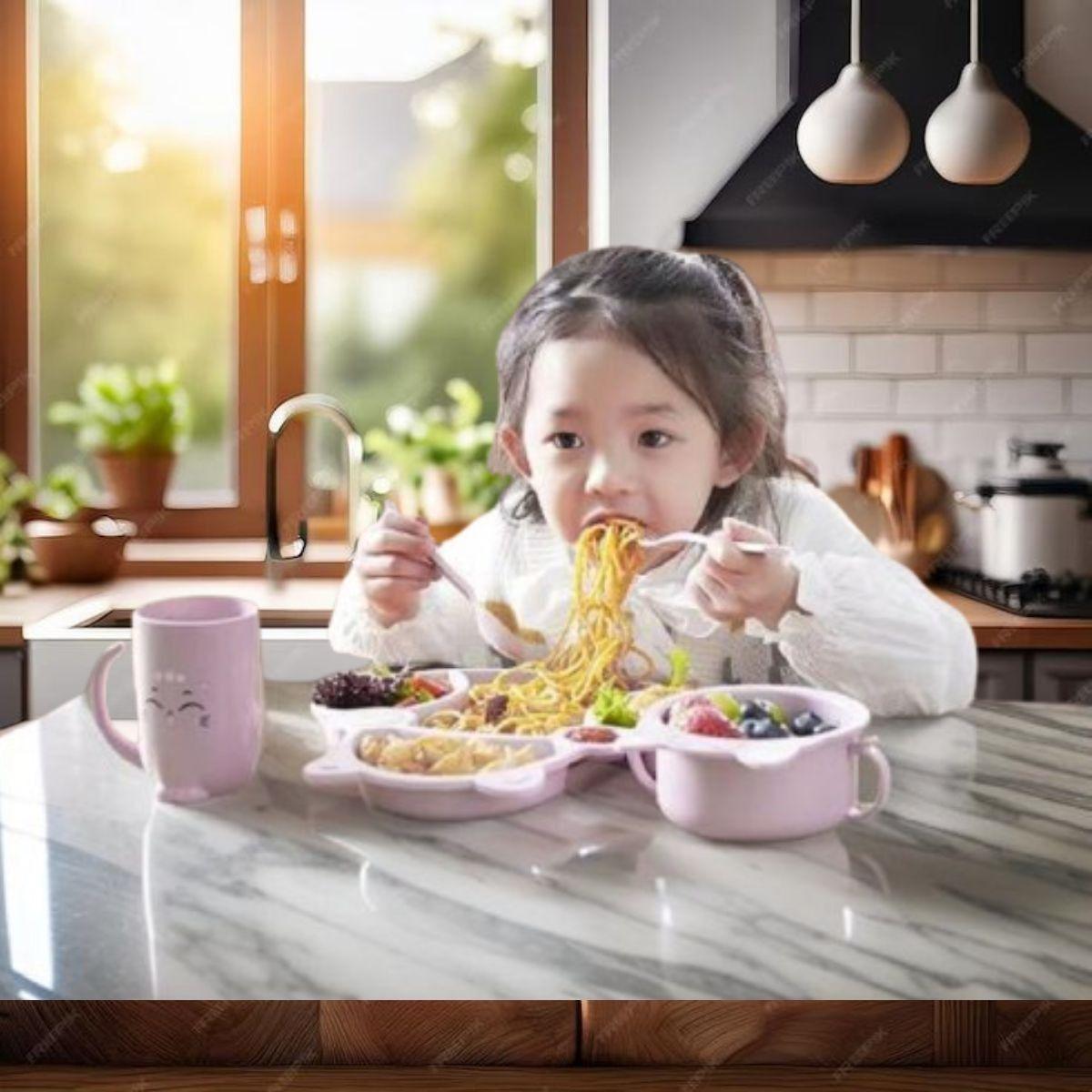 Set 3 Platos Silicona Forma Gato Entrenamiento Niños Lau-3