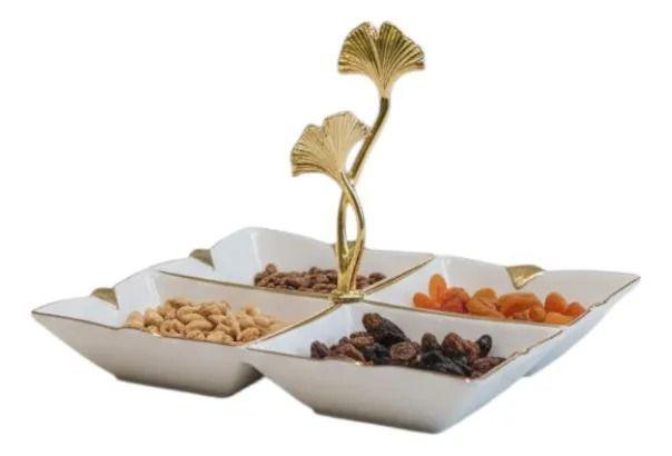 Bandeja Decorativa Servicio Seccionada Mango Botánico Jhn-2