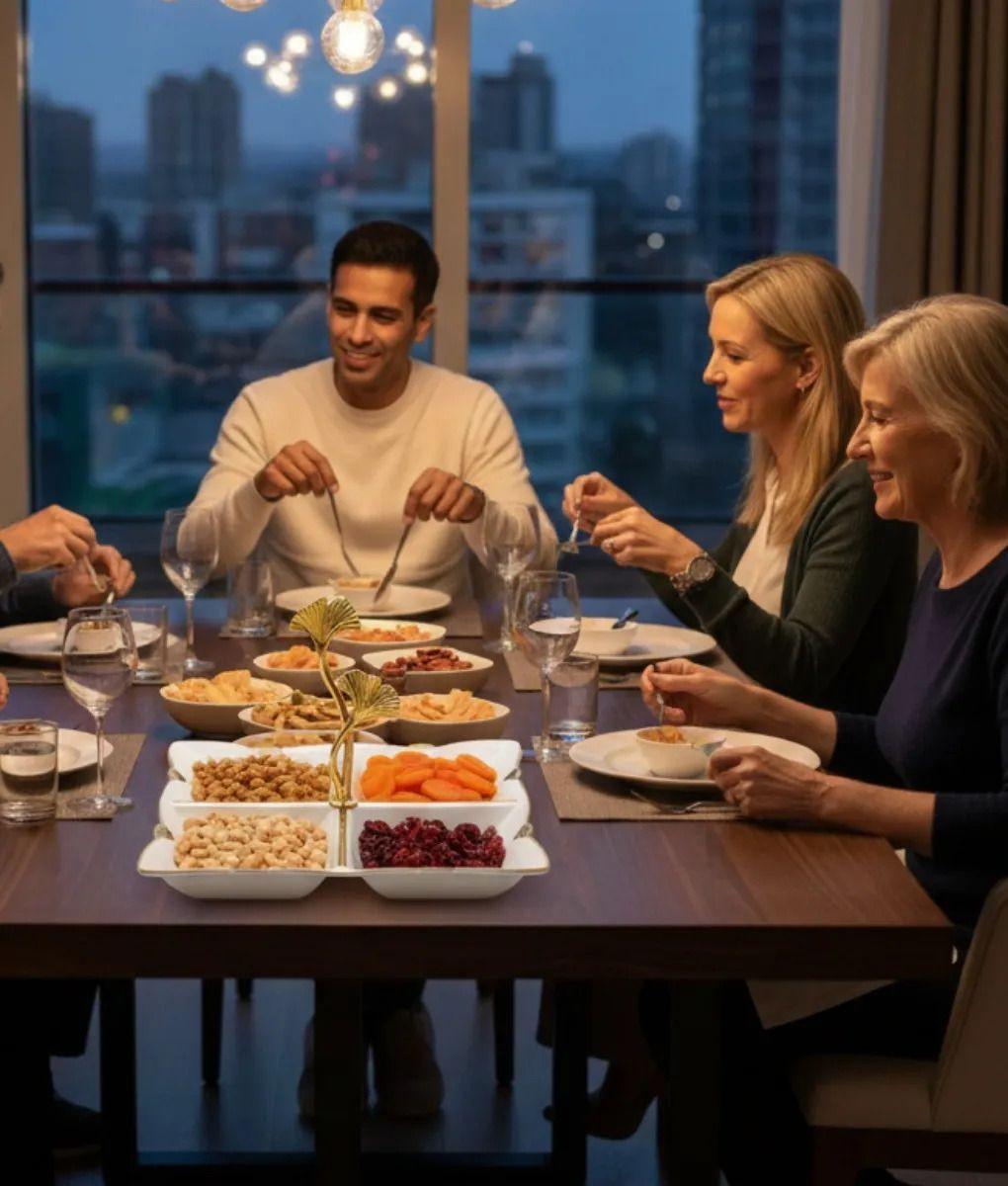 Bandeja Decorativa Servicio Seccionada Mango Botánico Jhn-5